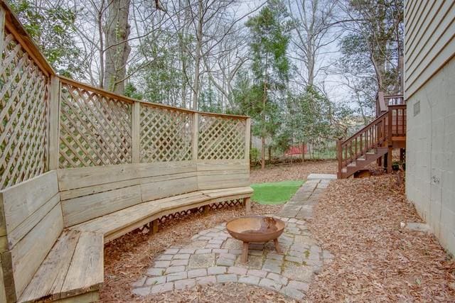 view of patio with stairs