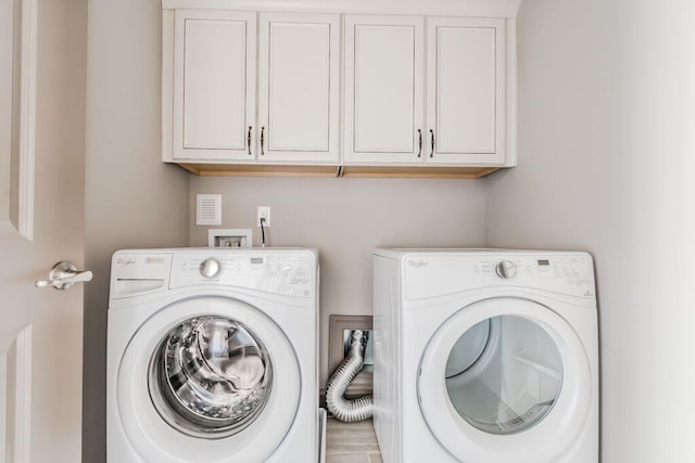1435 Druid Mnr, Atlanta, GA 30329 - laundry room featuring cabinet space and separate washer and dryer