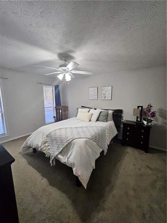 1507 Wynnes Ridge Cir SE, Marietta, GA 30067 - bedroom with carpet flooring, ceiling fan, and a textured ceiling