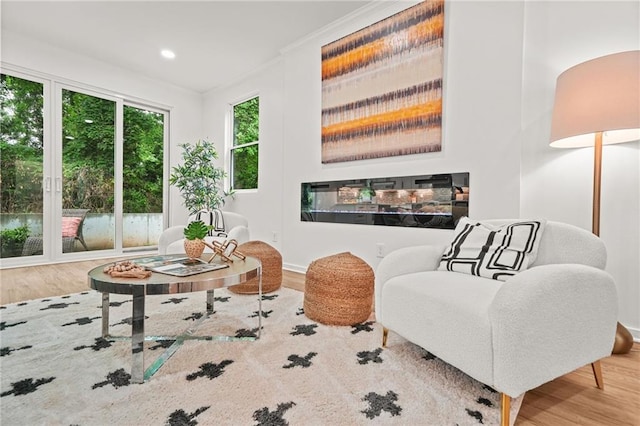 2926 5th St SW, Atlanta, GA 30315 - sitting room with wood finished floors, baseboards, and recessed lighting