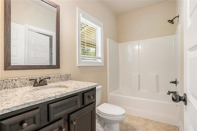 381 Homestead Cir, Forsyth, GA 31029 - bathroom featuring vanity, tub / shower combination, and tile patterned flooring