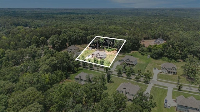 381 Homestead Cir, Forsyth, GA 31029 - aerial view of property's location with a heavily wooded area and property boundaries highlighted