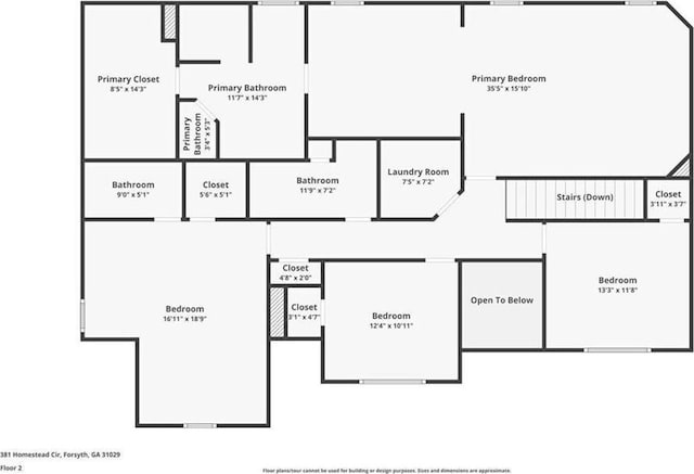 381 Homestead Cir, Forsyth, GA 31029 - view of home floor plan