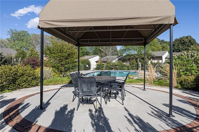 view of patio featuring a gazebo