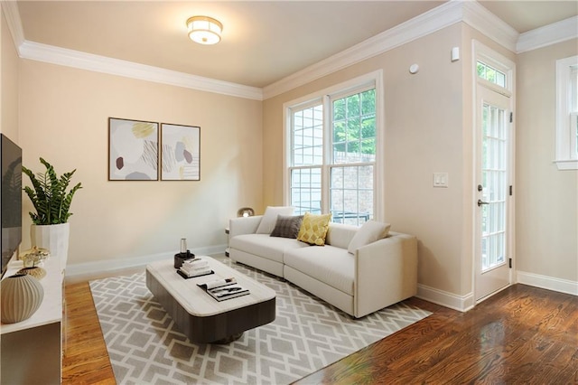 2025 Eagle Rdg, Roswell, GA 30076 - living room with wood finished floors, baseboards, and ornamental molding