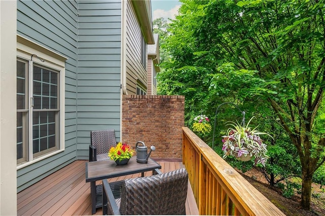 2025 Eagle Rdg, Roswell, GA 30076 - view of wooden balcony with a wooden deck