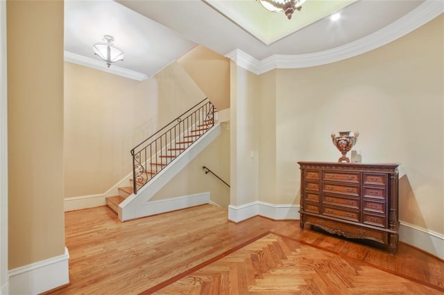 stairway with ornamental molding