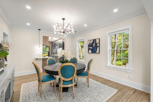 490 Rock Springs Rd NE, Atlanta, GA 30324 - dining space with baseboards, ornamental molding, and a chandelier