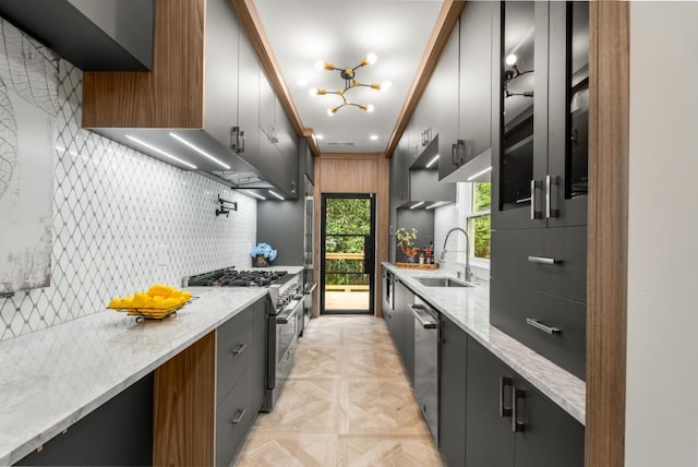 490 Rock Springs Rd NE, Atlanta, GA 30324 - kitchen featuring a sink, appliances with stainless steel finishes, and modern cabinets