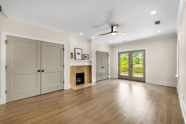 490 Rock Springs Rd NE, Atlanta, GA 30324 - unfurnished living room with baseboards, ceiling fan, visible vents, and light wood-style flooring