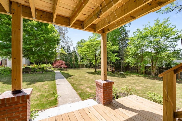 490 Rock Springs Rd NE, Atlanta, GA 30324 - wooden deck featuring a fenced backyard and a yard