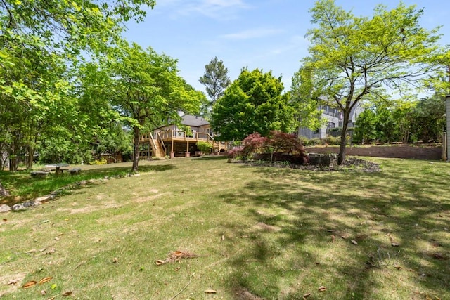 490 Rock Springs Rd NE, Atlanta, GA 30324 - view of yard with stairway and a deck