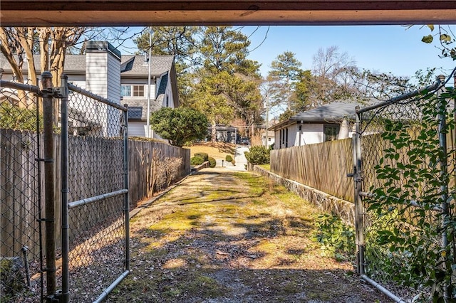 view of yard with fence