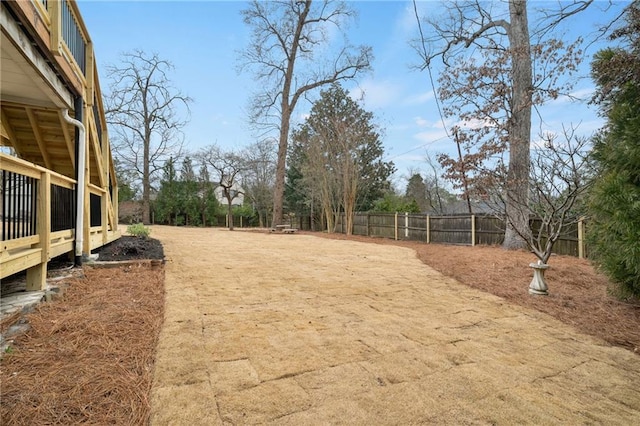 view of yard featuring fence