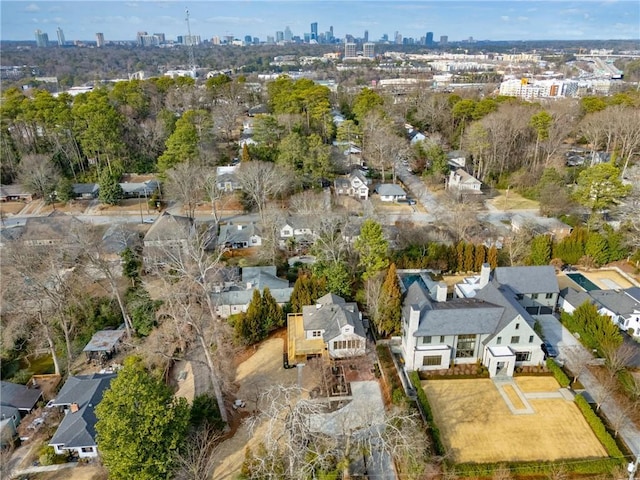 bird's eye view with a view of city