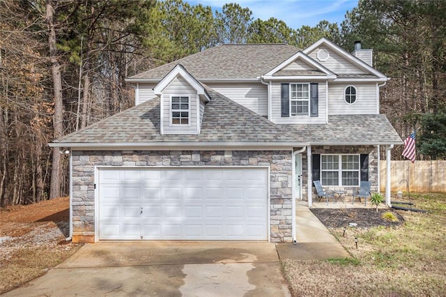 view of front of home featuring a garage