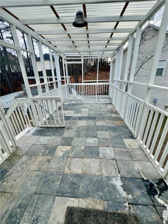 view of unfurnished sunroom