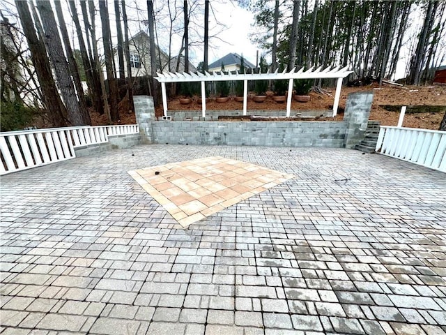 view of patio with a pergola