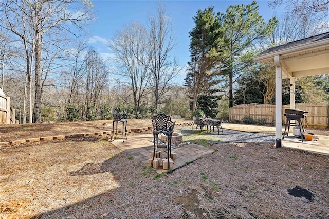 view of yard featuring a patio