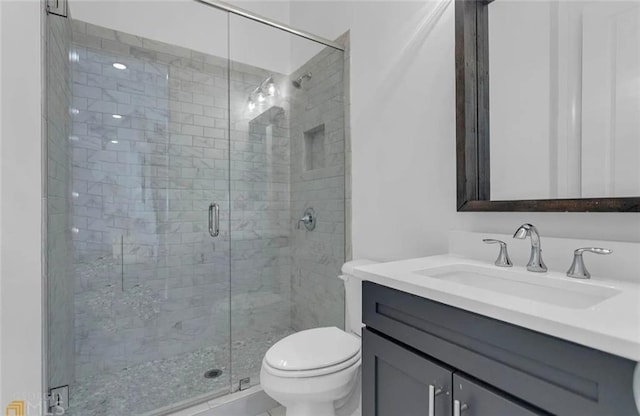 6355 Westfallen Overlook, Cumming, GA 30040 - full bathroom featuring toilet, vanity, and a shower stall