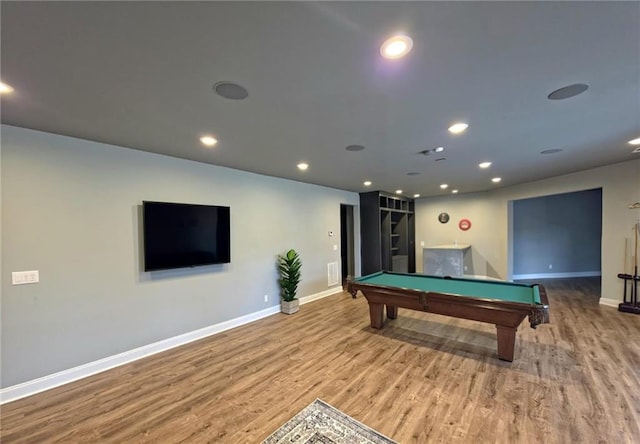 6355 Westfallen Overlook, Cumming, GA 30040 - rec room featuring recessed lighting, pool table, baseboards, and wood finished floors