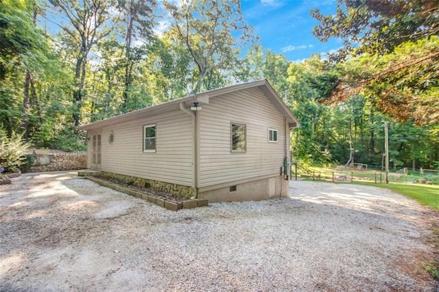 170 Early Sundown Rd, Clarkesville, GA 30523 - view of side of home featuring crawl space, view of wooded area, and a patio