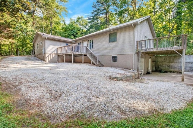 170 Early Sundown Rd, Clarkesville, GA 30523 - back of property with a deck and stairs