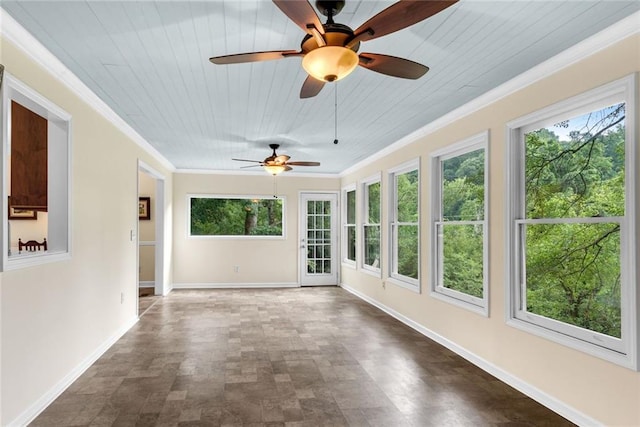 130 Wayne Wheeler Way, Woodstock, GA 30188 - unfurnished sunroom with wooden ceiling and ornamental molding