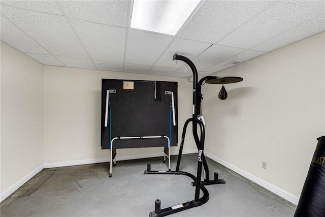 130 Wayne Wheeler Way, Woodstock, GA 30188 - workout room featuring a drop ceiling