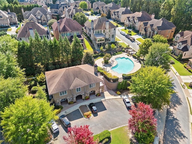 bird's eye view featuring a residential view