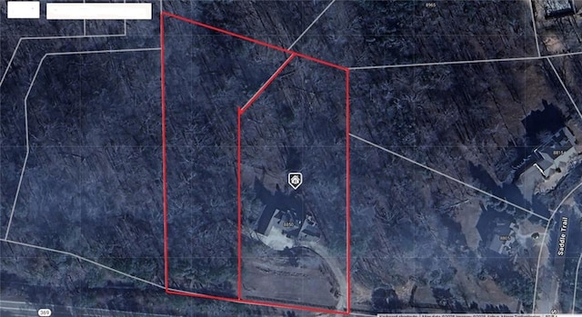 8850 Matt Hwy, Ball Ground, GA 30107 - aerial map of property and surrounding area featuring property boundaries highlighted
