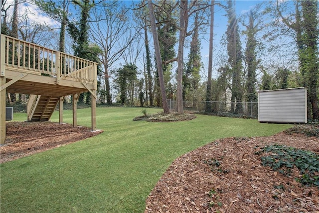 3414 Dearwood Dr SW, Lilburn, GA 30047 - view of yard with stairway and a deck