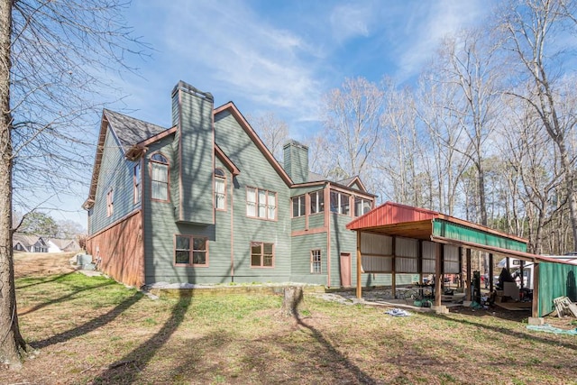 1765 Dew Pl, Marietta, GA 30064 - back of property featuring a chimney, an outbuilding, and an outdoor structure
