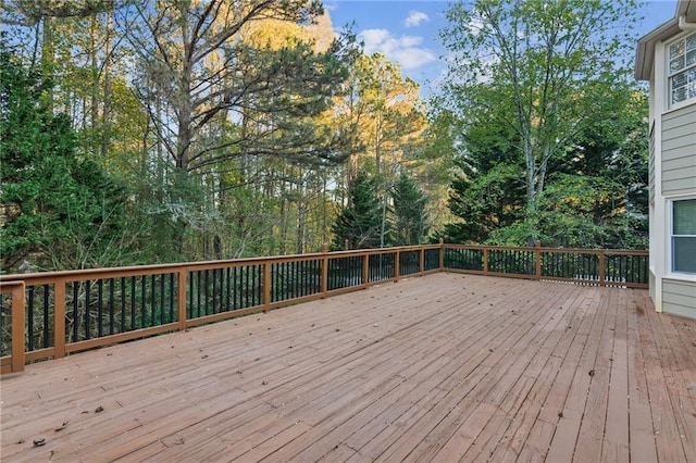 view of yard with a wooden deck