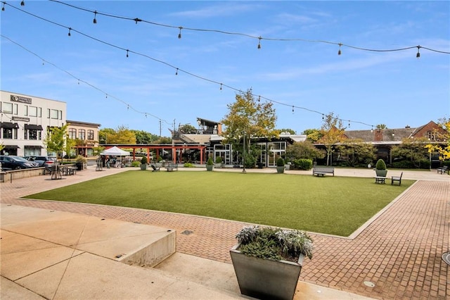 view of home's community featuring a lawn