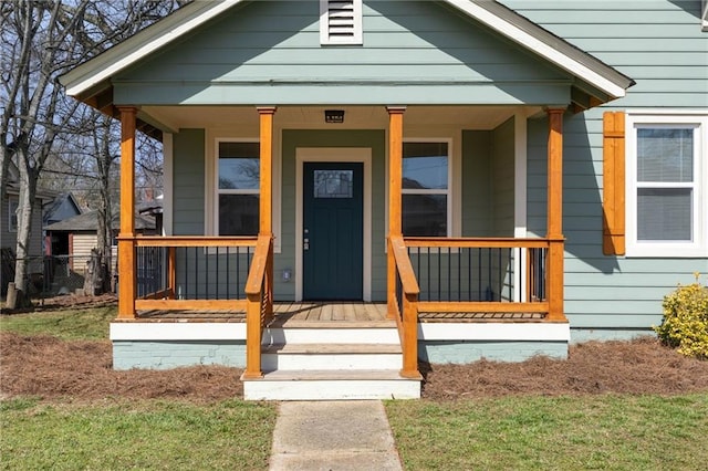 exterior space featuring covered porch