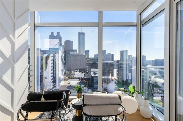 45 Ivan Allen Jr Blvd NW Unit 2505, Atlanta, GA 30308 - sunroom / solarium with healthy amount of natural light and a view of skyline
