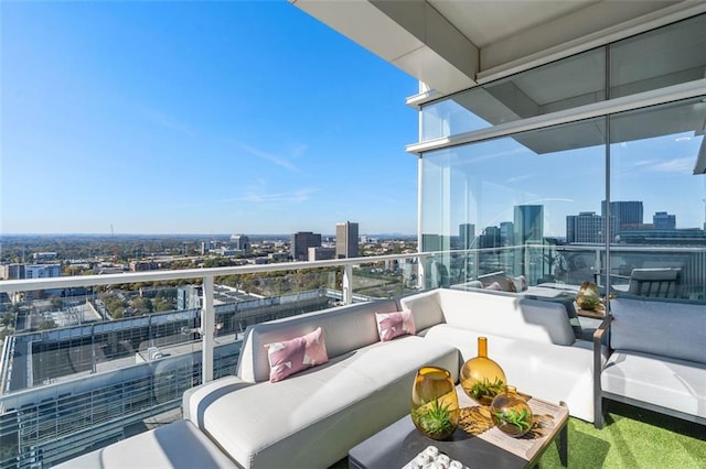 45 Ivan Allen Jr Blvd NW Unit 2505, Atlanta, GA 30308 - balcony featuring a view of city and outdoor lounge area