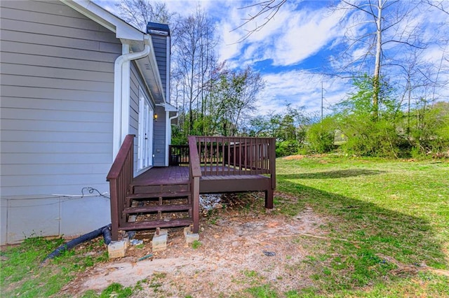 view of yard featuring a deck