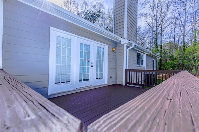 deck featuring french doors