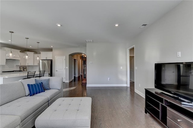 living room featuring hardwood / wood-style flooring