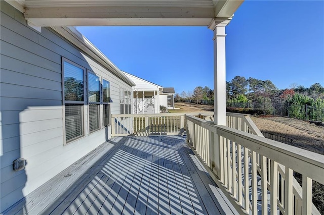 view of wooden deck