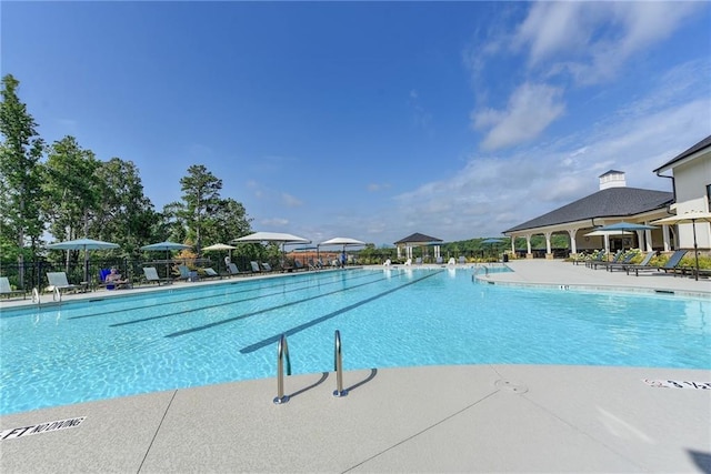 view of pool with a patio area