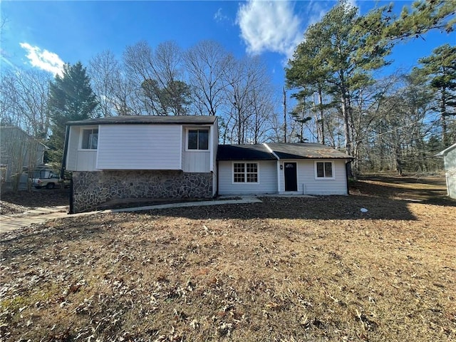 view of front of house featuring stone siding