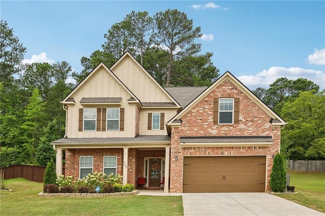 244 Lotus Cir, Mcdonough, GA 30252 - craftsman-style house featuring concrete driveway, a front lawn, and fence