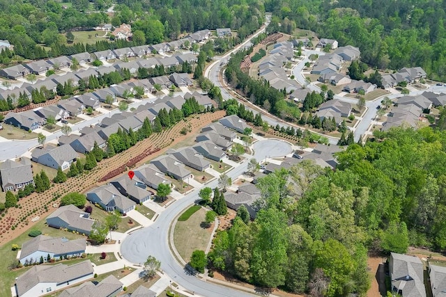 aerial view with a residential view