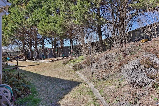 view of yard with fence