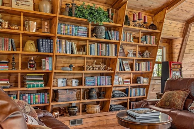 259 Eagle Chase Cir, Dillard, GA 30537 - sitting room with wood ceiling and wood-type flooring