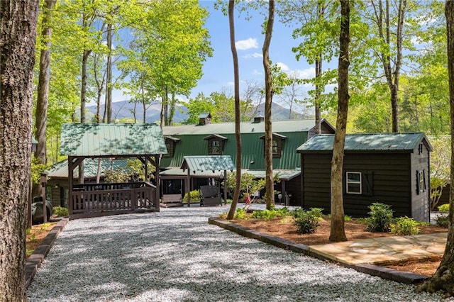 259 Eagle Chase Cir, Dillard, GA 30537 - view of front of home featuring a metal roof and an outdoor structure