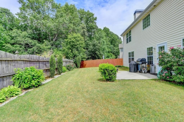 view of yard with a patio area